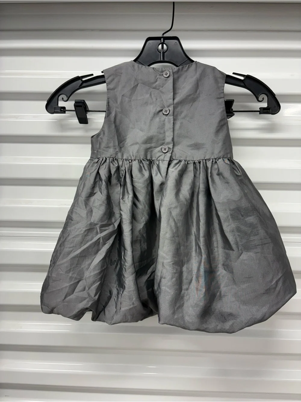 Gymboree Girls Gray A-Line Sleeveless Embroidered Button Back Dress
